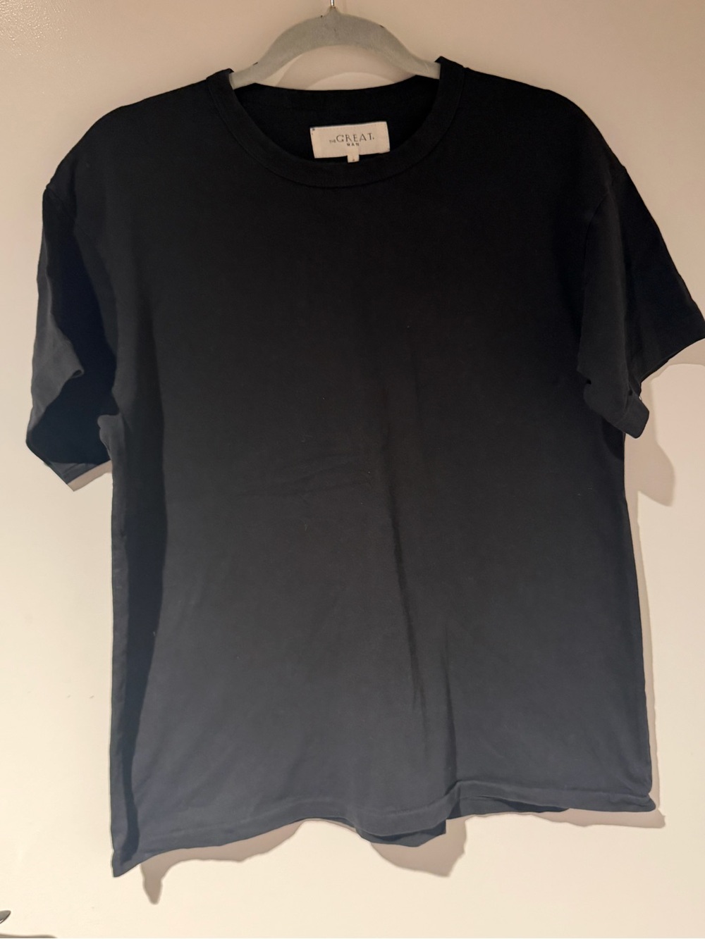 THE GREAT. Men's Black Crewneck Short Sleeve Tee